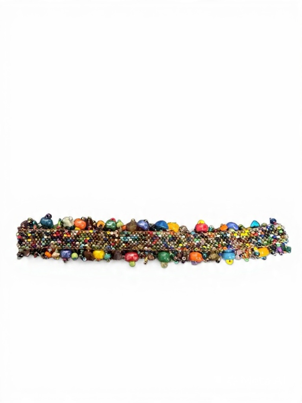 Artisan Multi-Color Chunky Beaded Cuff Bracelet - Picture 4 of 4
